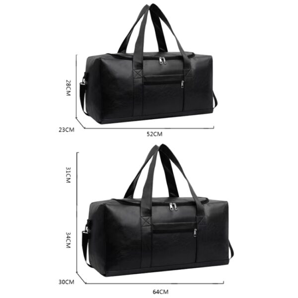 Grote zakelijke handtas voor heren, waterdichte leren bagagetas voor korte reizen, Small Black, Small Brown, Large Black, Large Brown - Afbeelding 6