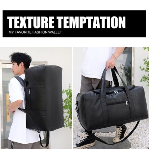 Grote zakelijke handtas voor heren, waterdichte leren bagagetas voor korte reizen, Small Black, Small Brown, Large Black, Large Brown - Afbeelding 9