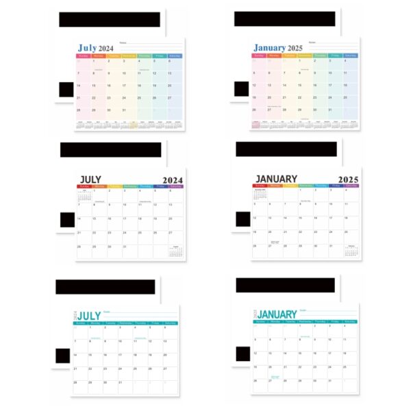 Engels 18-maanden kalender Engels magnetische koelkastmagneet, European 2025.1-2026.6, Blue 2024.7-2025.12, Blue 2025.1-2026.6 - Afbeelding 2