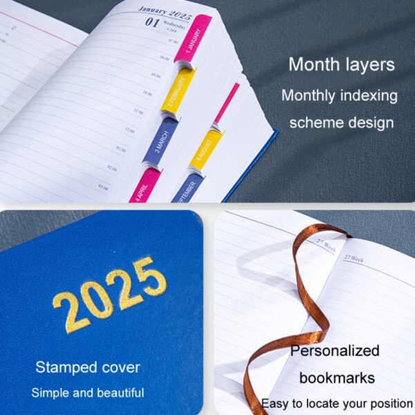 2025 A5 Agenda Boek Planner Notebook 304 Pagina's Dagelijkse Kantooragenda - Afbeelding 8