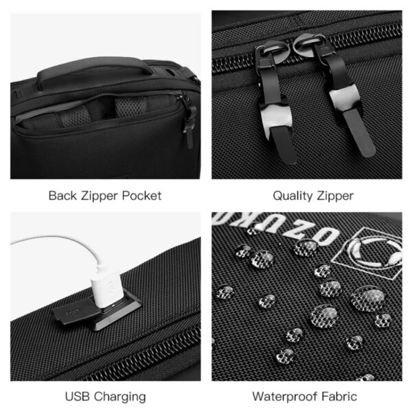 Ozuko Business Laptop USB Rugzak Heren Schooltas - Afbeelding 11