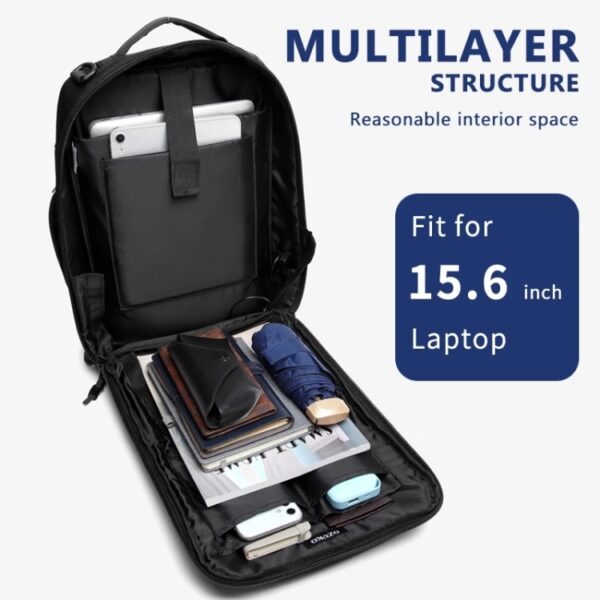 Ozuko Business Laptop USB Rugzak Heren Schooltas - Afbeelding 5