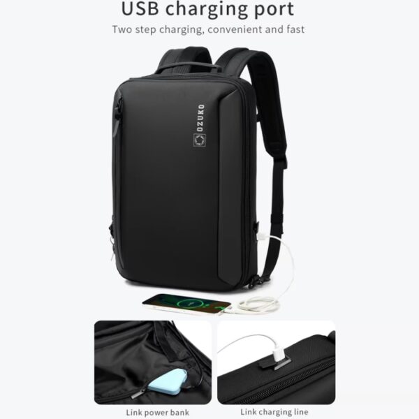 Ozuko Business Laptop USB Rugzak Heren Schooltas - Afbeelding 7