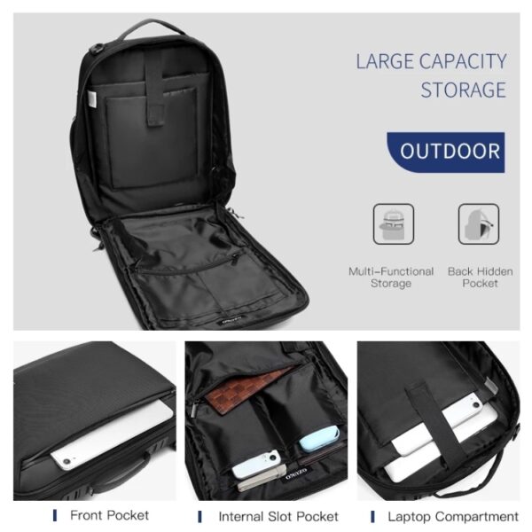 Ozuko Business Laptop USB Rugzak Heren Schooltas - Afbeelding 10