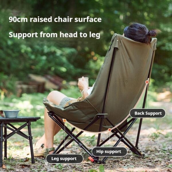 Naturehike Outdoor Opvouwbare Hoge Rug Maan Lounge Stoel Kampeer Rugleuning Stoel - Afbeelding 4