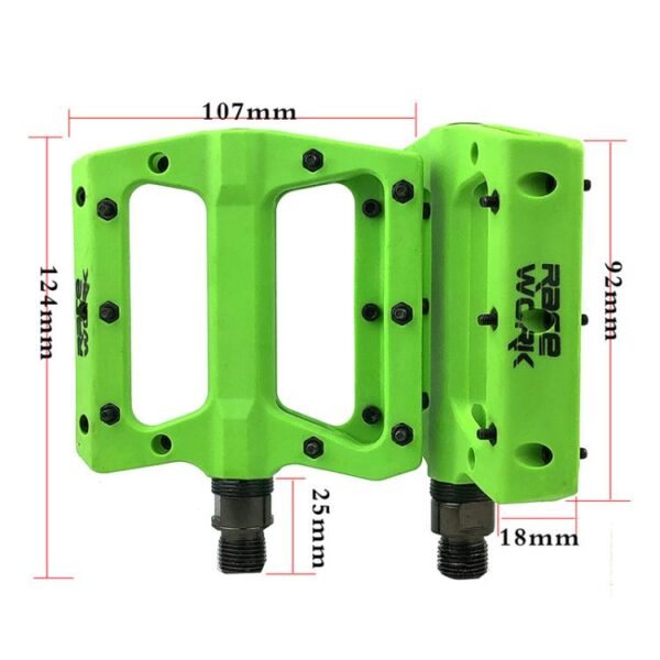 RACEWORK RK091 1pair Mountain Bike Nylon Fiber Pedals Cycling Anti-slip Pedals - Afbeelding 3