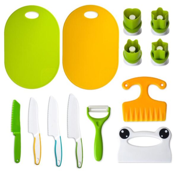 Children Plastic Cooking Knife Set Kids DIY Peeler Kicthen Tools, 13 In 1, 17 In 1