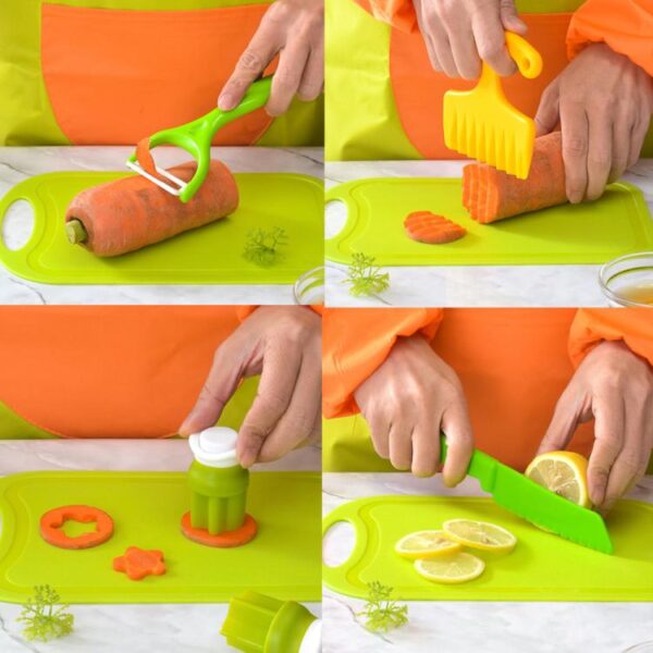 Children Plastic Cooking Knife Set Kids DIY Peeler Kicthen Tools, 13 In 1, 17 In 1 - Afbeelding 4