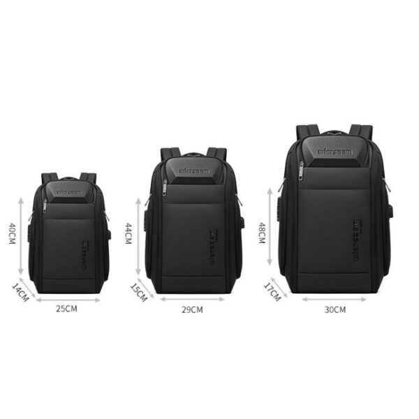 Wiersaam Men Waterproof Anti-Theft Business Backpack Travel Laptop Bag With USB Charging Port & Password Lock, Large, Middle, Small - Afbeelding 11