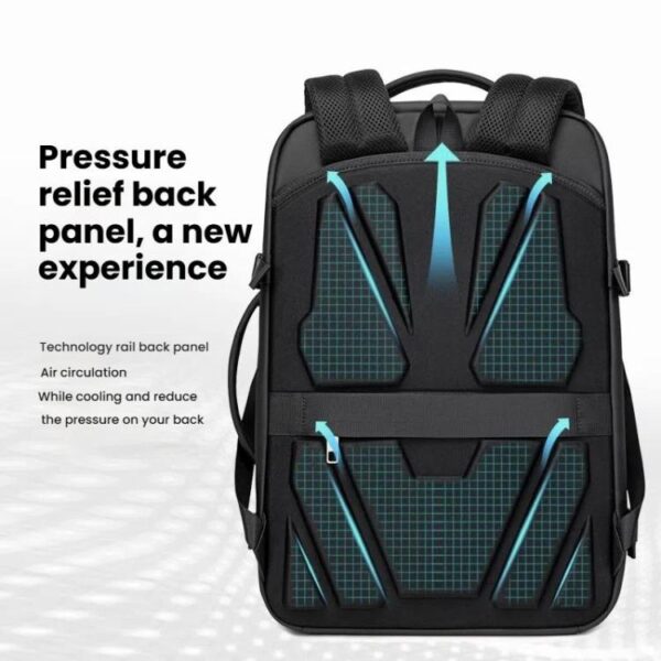 Wiersaam Men Anti-Theft Business Laptop Backpack 15.6 Inch Computer Bag With USB & Type-C Charging Ports, WA338353  Gray - Afbeelding 6