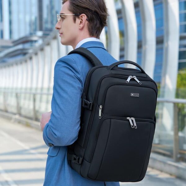 Wiersaam Men Anti-Theft Business Laptop Backpack 15.6 Inch Computer Bag With USB & Type-C Charging Ports, WA338353  Gray - Afbeelding 10