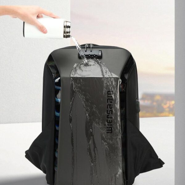Wiersaam WY1350 Men Anti-Theft Business Backpack Laptop Bag For Travel With Password Lock, WY1350 Gray - Afbeelding 7