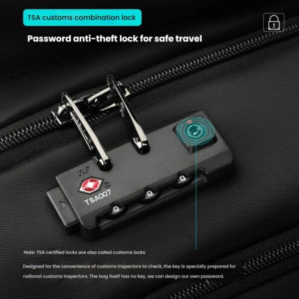 Men Business Anti-Theft Laptop Backpack With USB Charging Port, Reflective Strips & TSA Lock, Tigernu Standard, Tigernu Expandable - Afbeelding 6