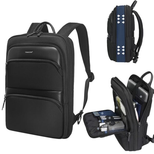 Men Expandable Waterproof Lightweight Laptop Backpack With Floating Zipper, Tigernu T-B9121  15.6 Inch, Tigernu T-B9121  17 Inch - Afbeelding 2