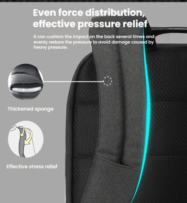 Men Anti-Theft Laptop Backpack with USB Charging Port, Headphone Hole & Comfort Shoulder Straps for Travel, Work Commute, Tigernu  15.6-inch Standard, Tigernu 19-inch Expandable - Afbeelding 7