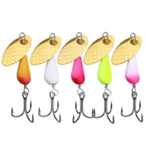 HENGJIA Single Hook Sequins Road Runner Bait Fishing False Lures, 5colors / Box