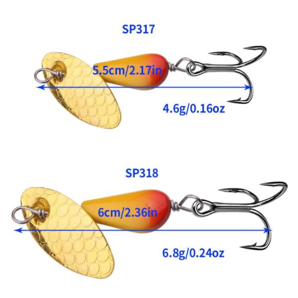 HENGJIA Single Hook Sequins Road Runner Bait Fishing False Lures, 5colors / Box - Afbeelding 3