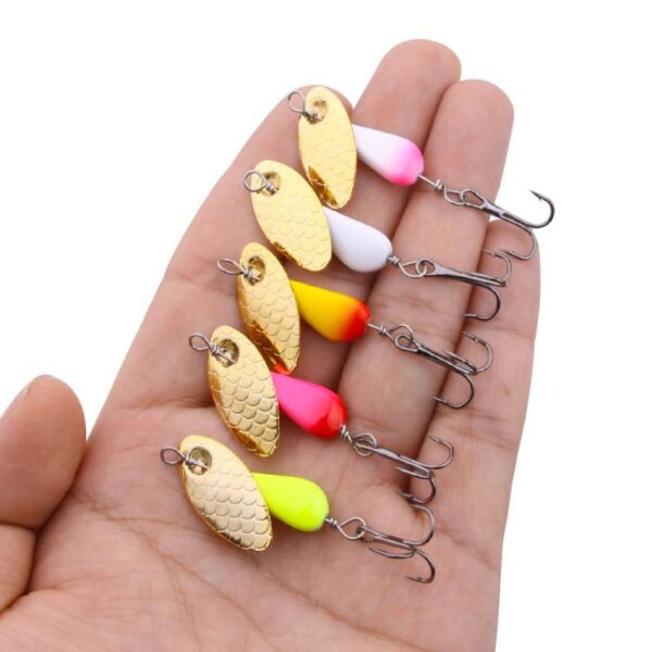 HENGJIA Single Hook Sequins Road Runner Bait Fishing False Lures, 5colors / Box - Afbeelding 7