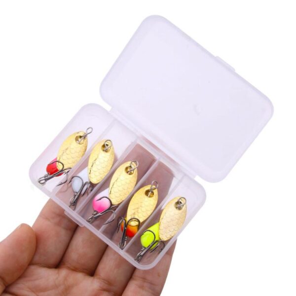 HENGJIA Single Hook Sequins Road Runner Bait Fishing False Lures, 5colors / Box - Afbeelding 8