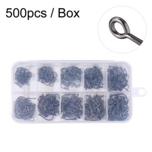 HENGJIA FH032 3-12# Outdoor Fishing Single Hook With Ring, 500pcs / Box