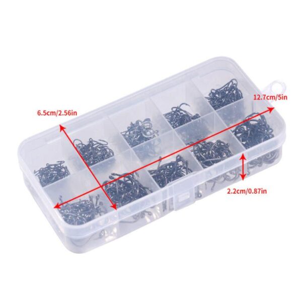 HENGJIA FH032 3-12# Outdoor Fishing Single Hook With Ring, 500pcs / Box - Afbeelding 4