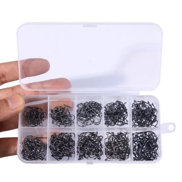 HENGJIA FH032 3-12# Outdoor Fishing Single Hook With Ring, 500pcs / Box - Afbeelding 5