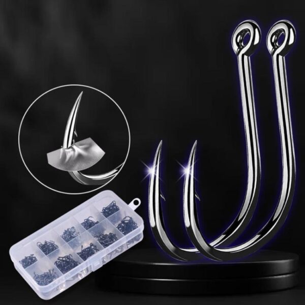 HENGJIA FH032 3-12# Outdoor Fishing Single Hook With Ring, 500pcs / Box - Afbeelding 7