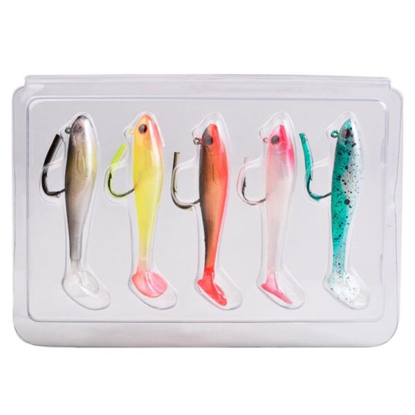 5pcs / Set T-Tail Lua False Bait Single Hook Full Swimming Submerged Imitation Soft Lure, PROBEROS DW6092N6A, PROBEROS DW6092N12A, PROBEROS DW6092N6B