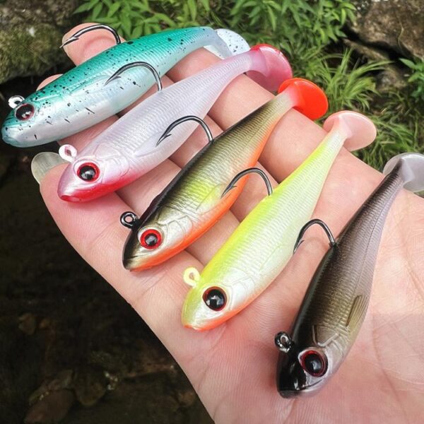 5pcs / Set T-Tail Lua False Bait Single Hook Full Swimming Submerged Imitation Soft Lure, PROBEROS DW6092N6A, PROBEROS DW6092N12A, PROBEROS DW6092N6B - Afbeelding 11