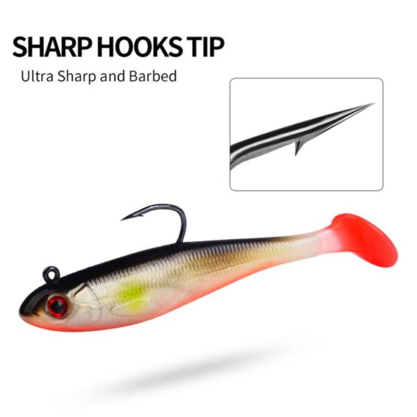 5pcs / Set T-Tail Lua False Bait Single Hook Full Swimming Submerged Imitation Soft Lure, PROBEROS DW6092N6A, PROBEROS DW6092N12A, PROBEROS DW6092N6B - Afbeelding 4
