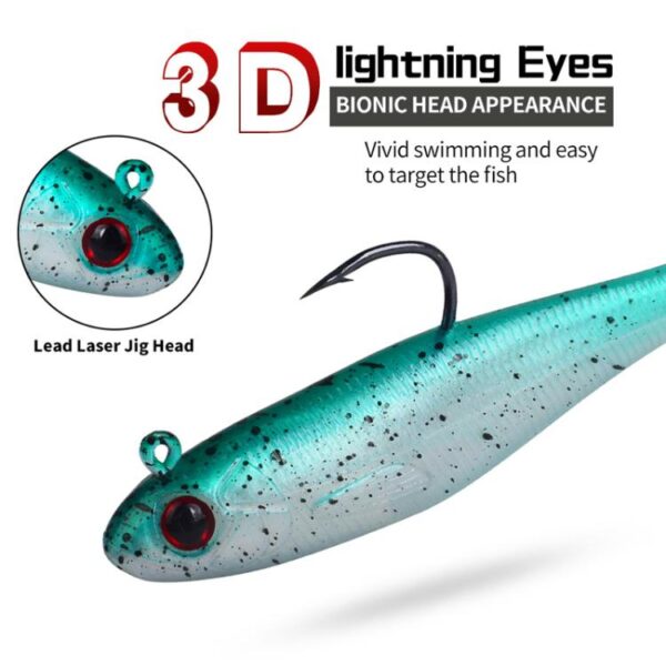 5pcs / Set T-Tail Lua False Bait Single Hook Full Swimming Submerged Imitation Soft Lure, PROBEROS DW6092N6A, PROBEROS DW6092N12A, PROBEROS DW6092N6B - Afbeelding 6