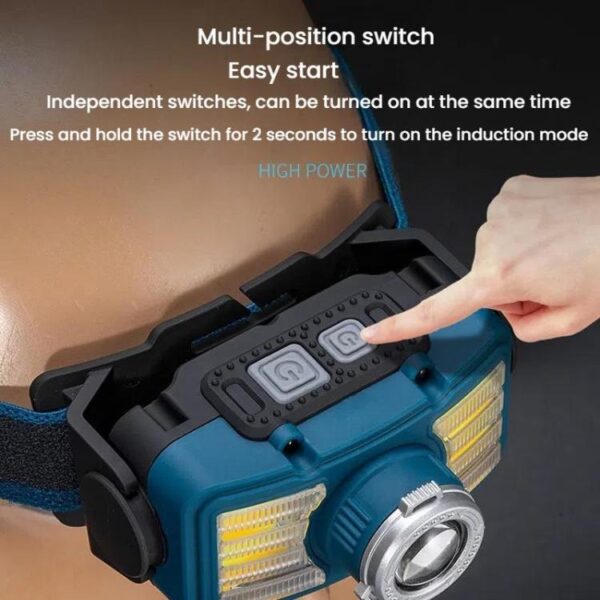 E-SMARTER W6100A LED Mini Wave Sensor Headlamp COB Outdoor Adventure Fishing Bright Headlamp - Afbeelding 3
