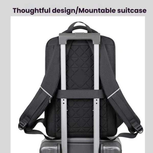15.6-16.6 Inch Hard Shell Laptop Backpack with USB+Type-C Charging Ports Unisex Anti-Theft  Business Travel Bag, Gray, Blue, Black, Airbag Gray, Airbag Blue, Airbag Black - Afbeelding 6