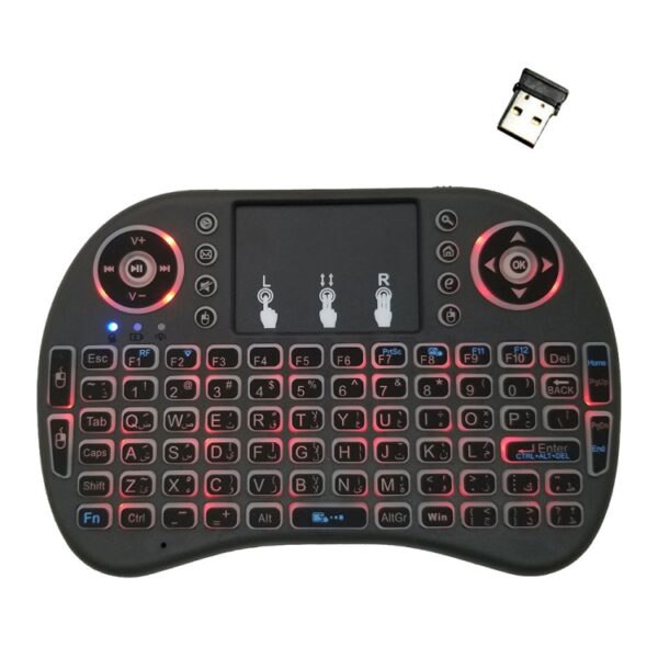 Ondersteuningstaal: Arabisch i8 Air Mouse Draadloos toetsenbord met achtergrondverlichting en touchpad voor Android TV Box & Smart TV & PC Tablet & Xbox360 & PS3 & HTPC / IPTV - Afbeelding 2