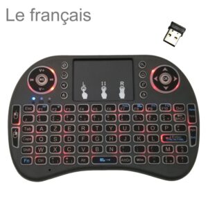 Ondersteuningstaal: Frans i8 Air Mouse Draadloos verlicht toetsenbord met touchpad voor Android TV Box & Smart TV & PC Tablet & Xbox360 & PS3 & HTPC/IPTV