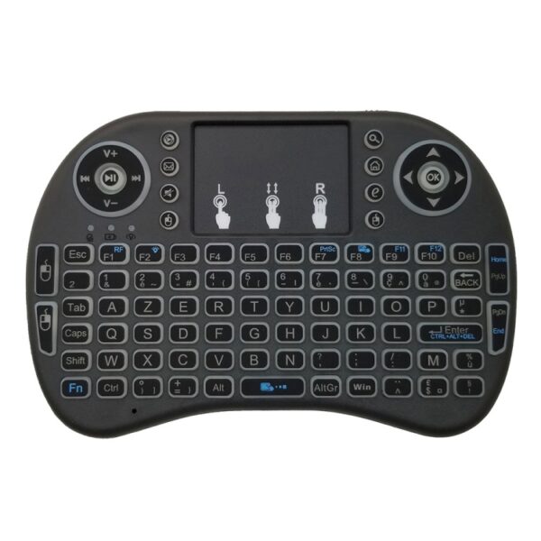Ondersteuningstaal: Frans i8 Air Mouse Draadloos verlicht toetsenbord met touchpad voor Android TV Box & Smart TV & PC Tablet & Xbox360 & PS3 & HTPC/IPTV - Afbeelding 3