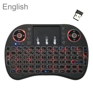 Ondersteuningstaal: Engels i8 Air Mouse Draadloos toetsenbord met achtergrondverlichting en touchpad voor Android TV Box & Smart TV & PC Tablet & Xbox360 & PS3 & HTPC / IPTV