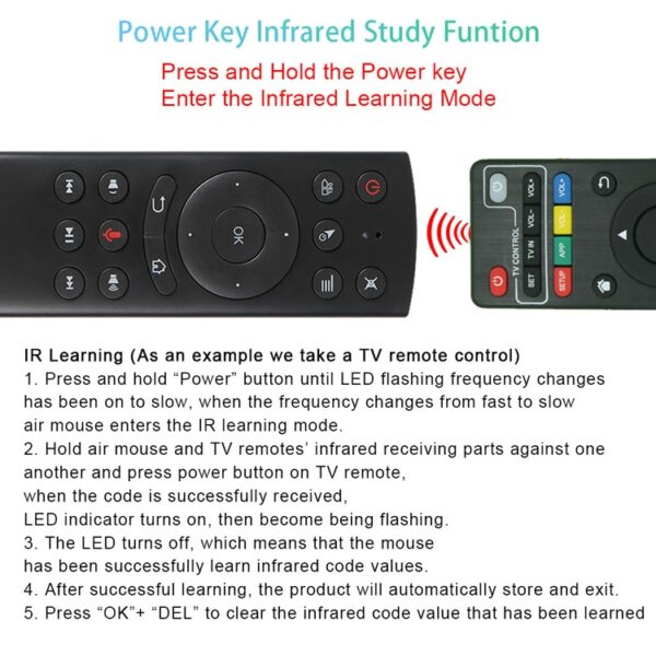 G20S 2.4G Air Mouse-afstandsbediening met Fidelity-spraakinvoer & IR-leren & 6-assige gyroscoop voor pc en Android TV-box & laptop & projector - Afbeelding 9