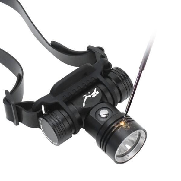 YWXLight 60 m onderwaterfotografie Video-opvulkoplamp Duikzaklamp met batterijweergavefunctie (koplamp + batterij + oplader) - Afbeelding 2