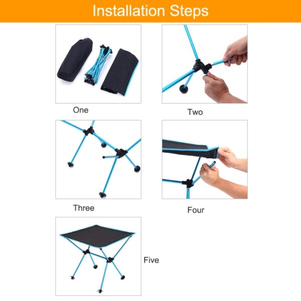 Outdoor Camping Draagbare Lichte Klaptafel Oxford Doek Luchtvaart Aluminium Picknick Barbecue Tafel, Barbecue Table(black), Barbecue Table(orange) - Afbeelding 8