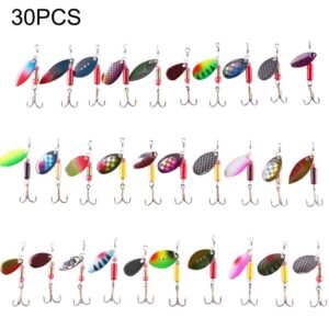 HENGJIA SPB30 30 PCS pailletten set Metalen pailletten Valse aas Vers zeebaars visaas, lengte: 2,5 tot 4 cm, in zakken