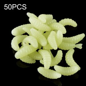 HENGJIA SO106 50 PCS 20mm Simulatie Brood Aas Wormen Crescent Zacht Aas Paard Vis Worm Aas Vistuig