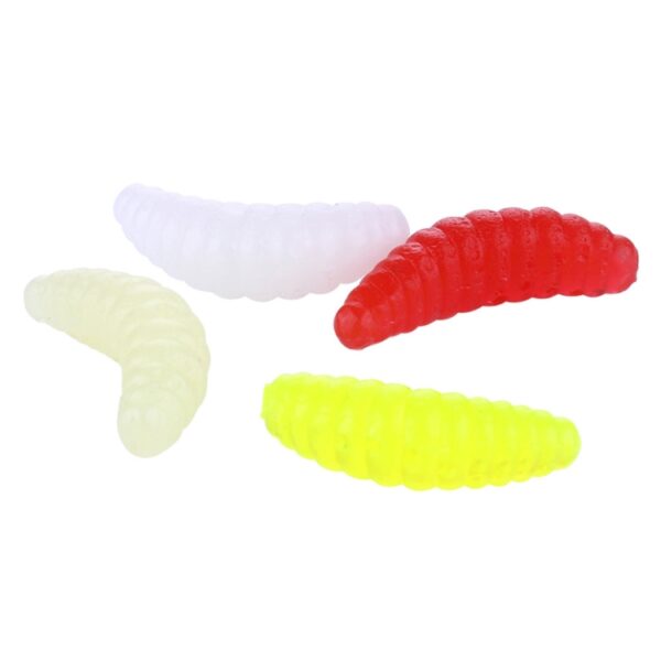 HENGJIA SO106 50 PCS 20mm Simulatie Brood Aas Wormen Crescent Zacht Aas Paard Vis Worm Aas Vistuig - Afbeelding 3