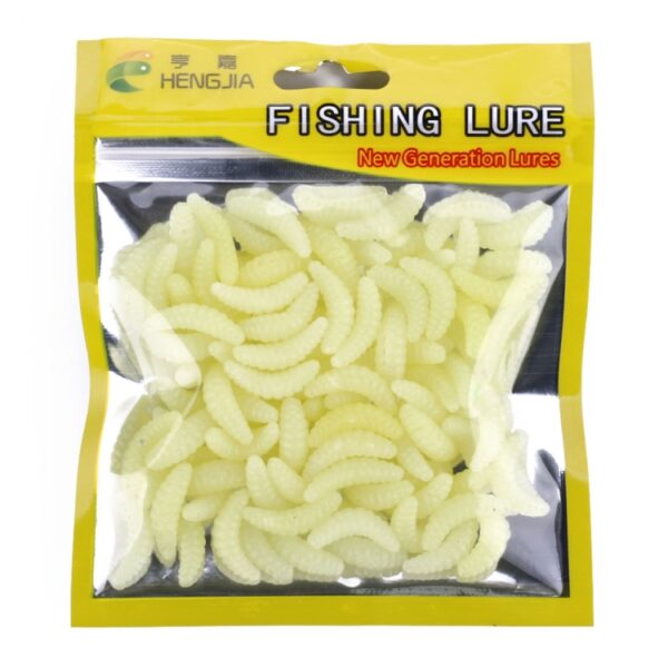 HENGJIA SO106 50 PCS 20mm Simulatie Brood Aas Wormen Crescent Zacht Aas Paard Vis Worm Aas Vistuig - Afbeelding 5
