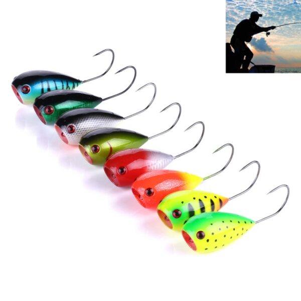 HENGJIA PO036 8 STKS 8 cm / 13g Grote Mond Enkele Haak Raken Water Wave Harde Aas Lokken Outdoor Vistuig Lokken Visaas Visgerei