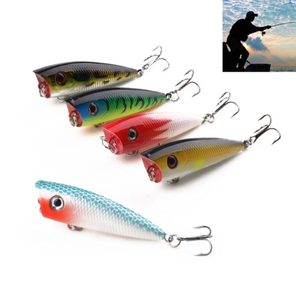 HENGJIA PO035 6cm / 6g 5 STKS Simulatie Hard Aas Visaas Set Tackle Baits Fit Zoutwater en Zoetwater