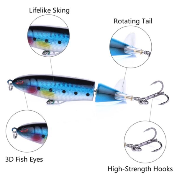 HENGJIA PE018 10 cm/13g Propeller Tractor Vormige Harde Aas Vissen Lokt Tackle Baits Fit Zoutwater en Zoetwater, PE018 1#, PE018 2#, PE018 3#, PE018 4#, PE018 5#, PE018 6#, PE018 7#, PE018 8# - Afbeelding 4