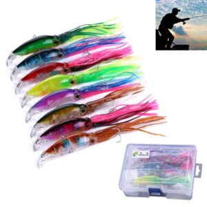 HENGJIA JIZ002 10 cm / 16.6g 8 STUKS Grote Octopus Inktvis Vormige Hard Aas Afstandsschot Vissen Lokt Tackle Aas Geschikt Zeevissen en Zoetwatervissen, Boxed