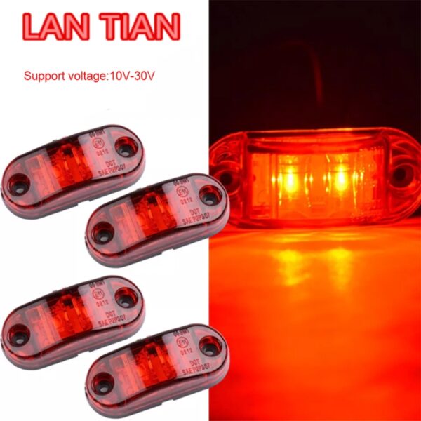 10 STKS 10-30 V Auto Vrachtwagen Aanhangwagen Piranha LED Zijmarkeringsknipperlicht Gloeilamp, Rood Licht - Afbeelding 2