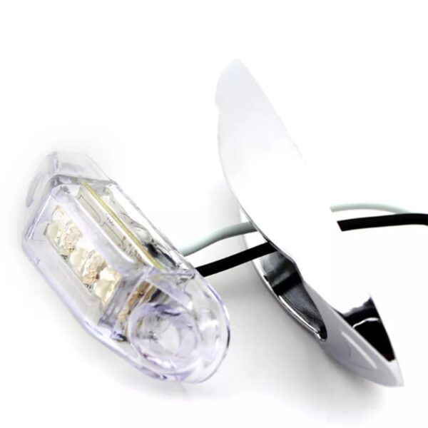 10 STKS DC 10-30 V Auto Vrachtwagen Aanhangwagen Piranha 3-LED Zijmarkeringsindicator Lichten Gloeilamp, Licht Kleur: Wit - Afbeelding 2